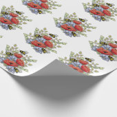 Klaprozen en Bijen Digitale Tekening, Botanisch  Cadeaupapier (Hoek)