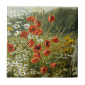 Klaprozen en irissen tegeltje (Voorkant)