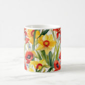 Klaprozen en narcissen vrolijke kunst koffiemok (Center)