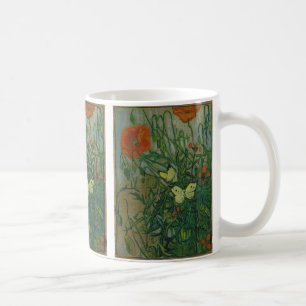 Klaprozen en vlinders door Vincent Van Gogh Koffiemok