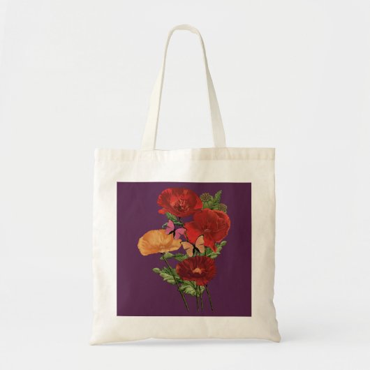 Klaprozen en vlinders  tote bag (Voorkant)