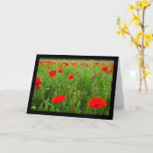 Klaprozen en wilde bloemen kaart (Gele Bloem)