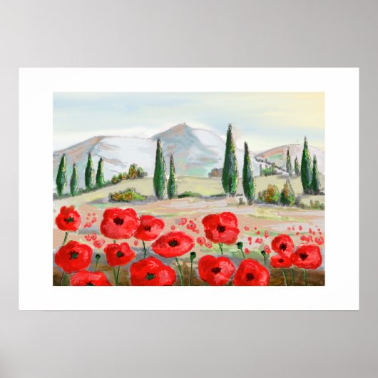 Klaprozen feest rode bloemen. poster (Voorkant)