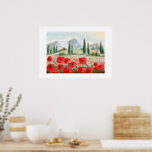 Klaprozen feest rode bloemen. poster (Keuken)