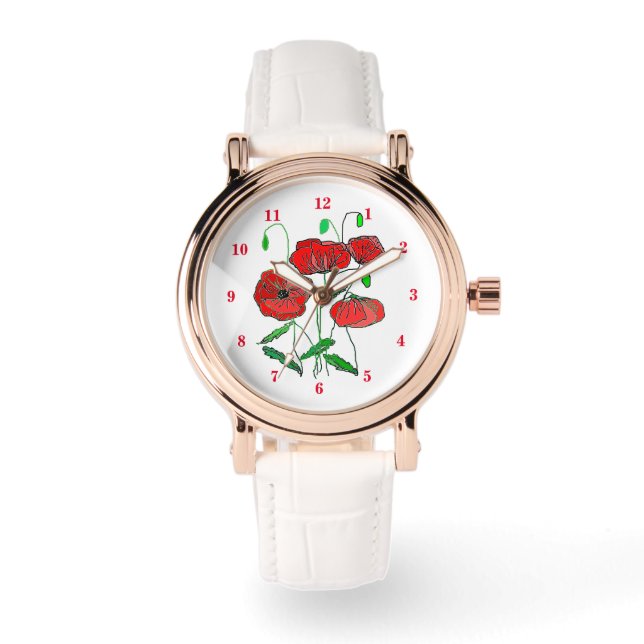 Klaprozen horloge (Voorkant)