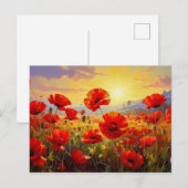 Klaprozen in het avondlicht, briefkaart (Voorkant / Achterkant)