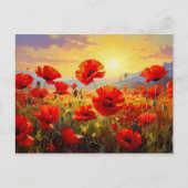Klaprozen in het avondlicht, briefkaart (Voorkant)