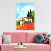 KLAPROZEN IN TUSCANIE CANVAS AFDRUK (Insitu (Woonkamer))