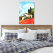 KLAPROZEN IN TUSCANIE CANVAS AFDRUK (Insitu (Slaapkamer))