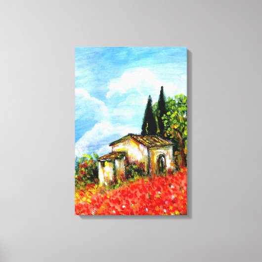 KLAPROZEN IN TUSCANIE CANVAS AFDRUK (Voorkant)