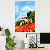 KLAPROZEN IN TUSCANIE POSTER (Thuiskantoor)