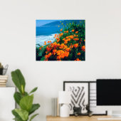 Klaprozen langs de Pacifische kust bij Big Sur Poster (Thuiskantoor)