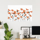 Klaprozen & Licht Modern Botanisch Wandkunst Poste Poster (Thuiskantoor)