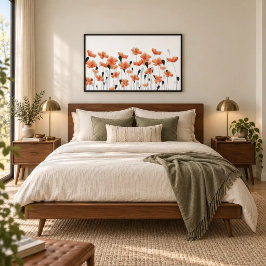 Klaprozen & Licht Modern Botanisch Wandkunst Poste Poster