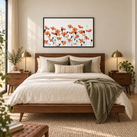 Klaprozen & Licht Modern Botanisch Wandkunst Poste Poster