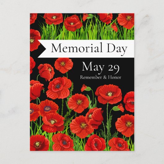 Klaprozen Memorial Day Briefkaart (Voorkant)