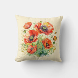 Klaprozen Mooie Wilde Bloemen Rode Klaprozen Kussen