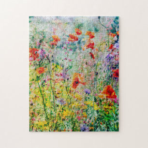 Klaprozen op de weide Mooie natuur Landschap Legpuzzel