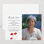 Klaprozen Rood Bloemstuk Funeral Doden Dank je  Kaart (Voorkant / Achterkant)