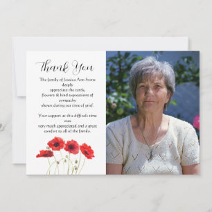 Klaprozen Rood Bloemstuk Funeral Doden Dank je Kaart