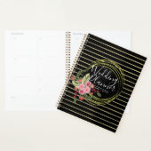 Klaprozen Roze Rood Folie Strepen Bruiloft Planner (Display)