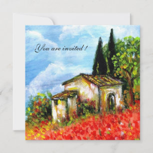 KLAPROZEN TOSCANE LANDSCHAP Rode Bloemvelden Zwart Kaart