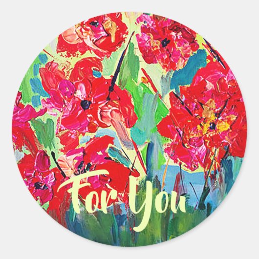 Klaprozen Voor Jou Ronde Sticker (Voorkant)