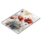Klaprozen - Watercolor bloemen Notitieboek (Linkerzijde)