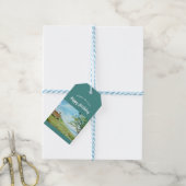 Klaprozenveld Landschap Aquarel Schilderij Cadeaulabel (Met Touw)
