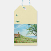 Klaprozenveld Landschap Aquarel Schilderij Cadeaulabel (Achterkant)