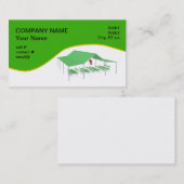 klapstoel en tafels met partijballonnen visitekaartje (Voorkant / Achterkant)