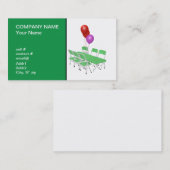 klapstoel en tafels met partijballonnen visitekaartje (Voorkant / Achterkant)