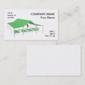 klapstoel en tafels met partijballonnen visitekaartje (Voorkant / Achterkant)