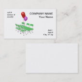 klapstoel en tafels met partijballonnen visitekaartje (Voorkant / Achterkant)