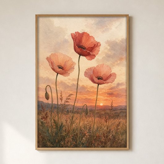 Klapveld schemering aquarel cottagecore poster