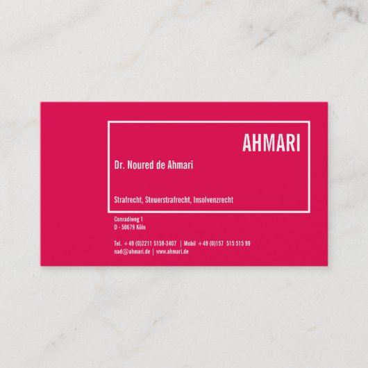 Klare Linie Visitenkarte Visitekaartje (Voorkant)