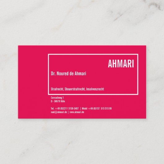 Klare Linie Visitenkarte Visitekaartje (Voorkant)