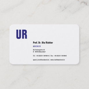 Klare Visitenkarte mit blau Visitekaartje