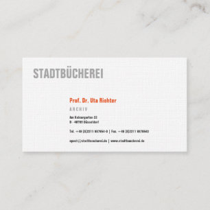 Klare Visitenkarte mit oranje Visitekaartje