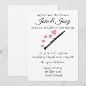 Klarinet bruiloft uitnodiging klarinettist muzikan (Voorkant / Achterkant)