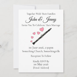 Klarinet bruiloft uitnodiging klarinettist muzikan