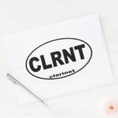 Klarinet Bumpersticker Ovale Sticker (Envelop)