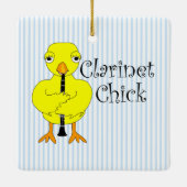klarinet chick tekst keramisch ornament (Achterkant)