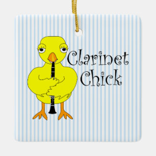 klarinet chick tekst keramisch ornament