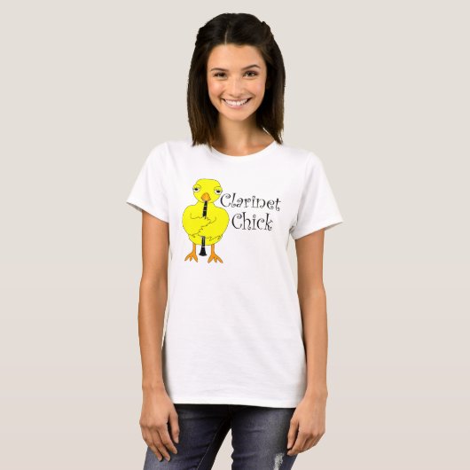 klarinet chick tekst t-shirt (Voorkant volledig)