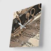 Klarinet Close-up Vierkante Klok (Hoek)