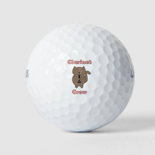 Klarinet Crew Brown Cat Funny Golfballen (Voorkant)