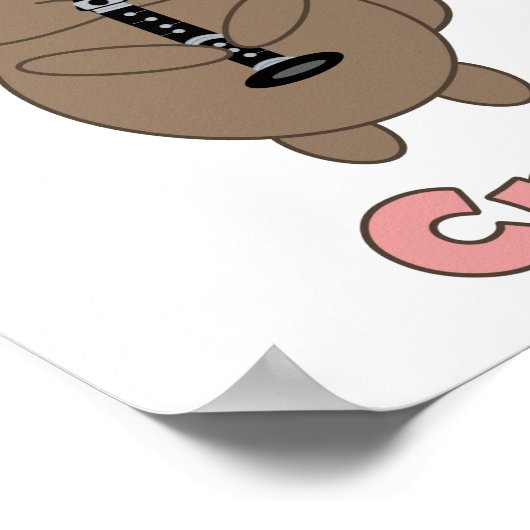 Klarinet Crew Brown Cat Funny Poster (Hoek)