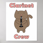 Klarinet Crew Brown Cat Funny Poster (Voorkant)