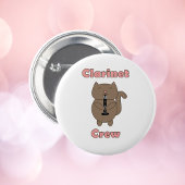 Klarinet Crew Brown Cat Pink Funny Ronde Button 5,7 Cm